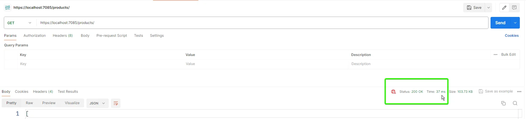 API Response Time with Caching