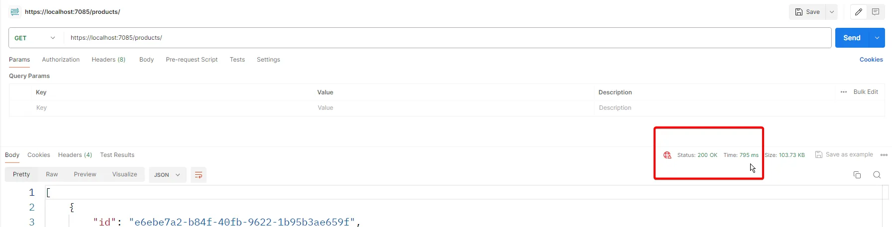 API Response Time without Caching