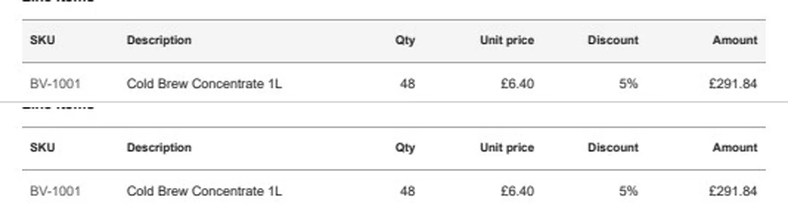 GPT-6 Astra invoice header row with backgrounds on (grey fill) and off (fill gone) when rendered with IronPDF