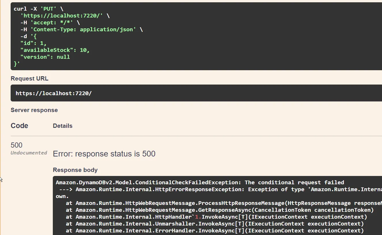 Concurrency in Amazon DynamoDB with Optimistic Locking