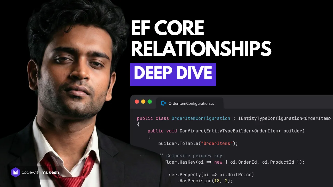 EF Core Relationships - One-to-One, One-to-Many, Many-to-Many