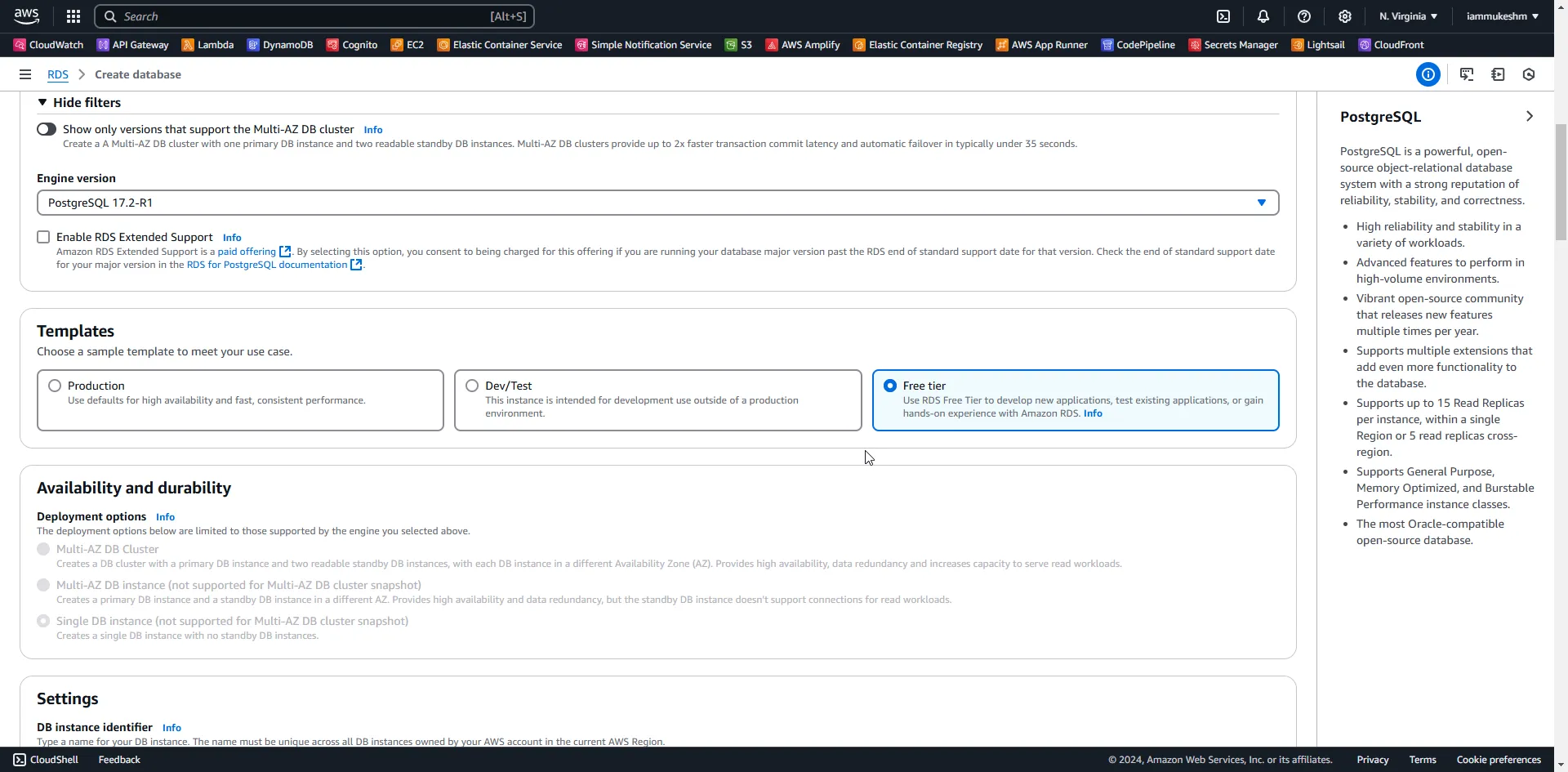 Create RDS Instance