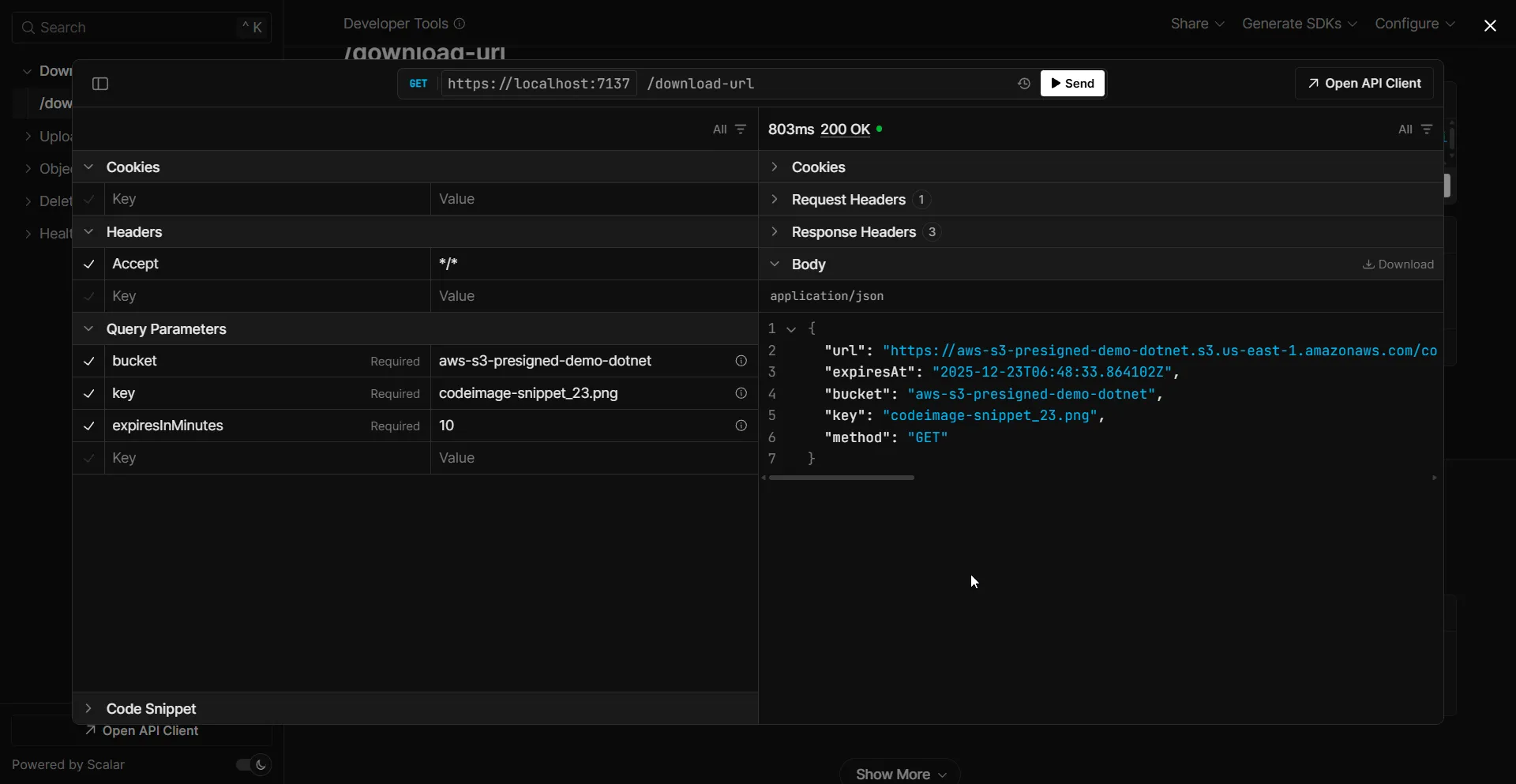Generate Download URL