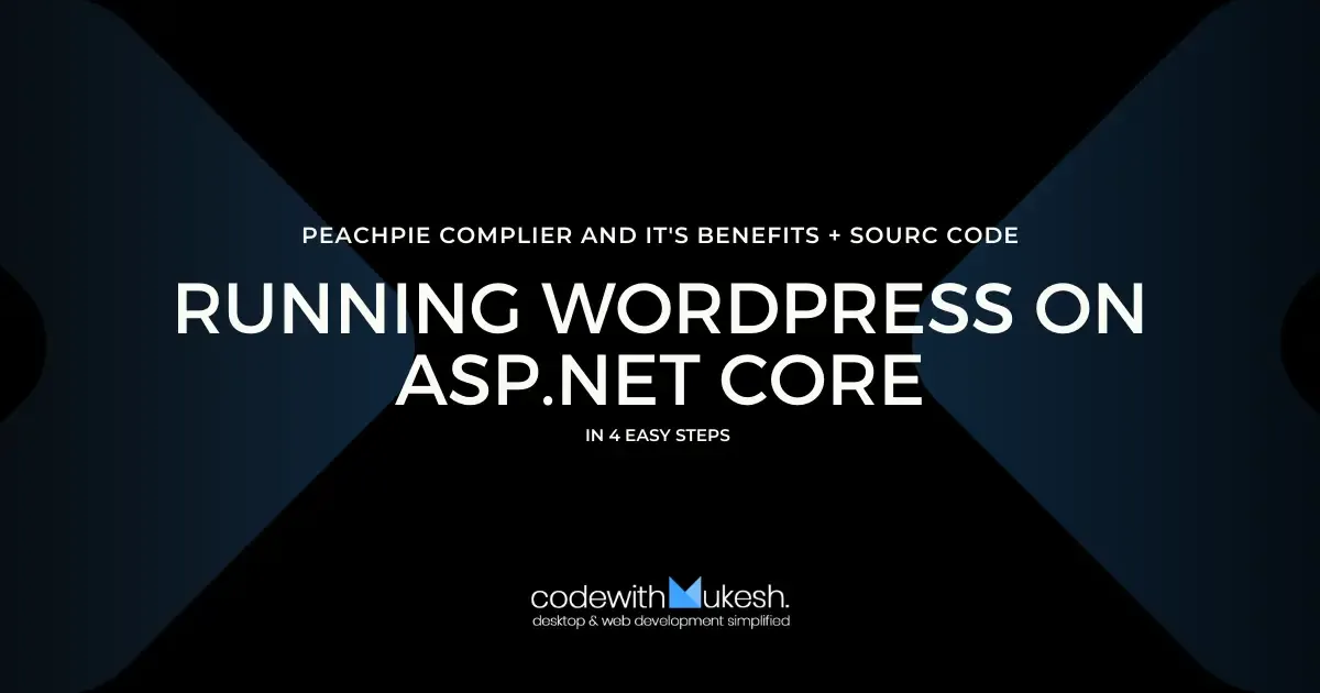 Running WordPress on ASP.NET Core in 4 Easy Steps - Peachpie