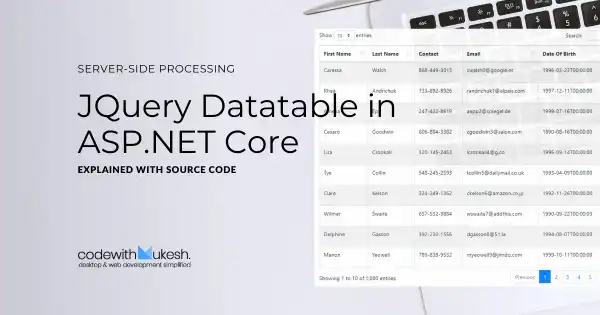 JQuery Datatable in ASP.NET Core - Server-Side Processing