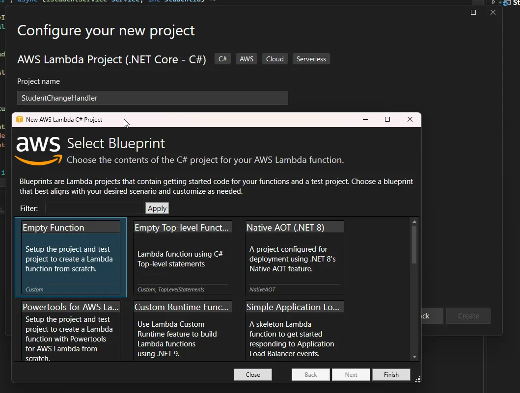 create lambda create lambda