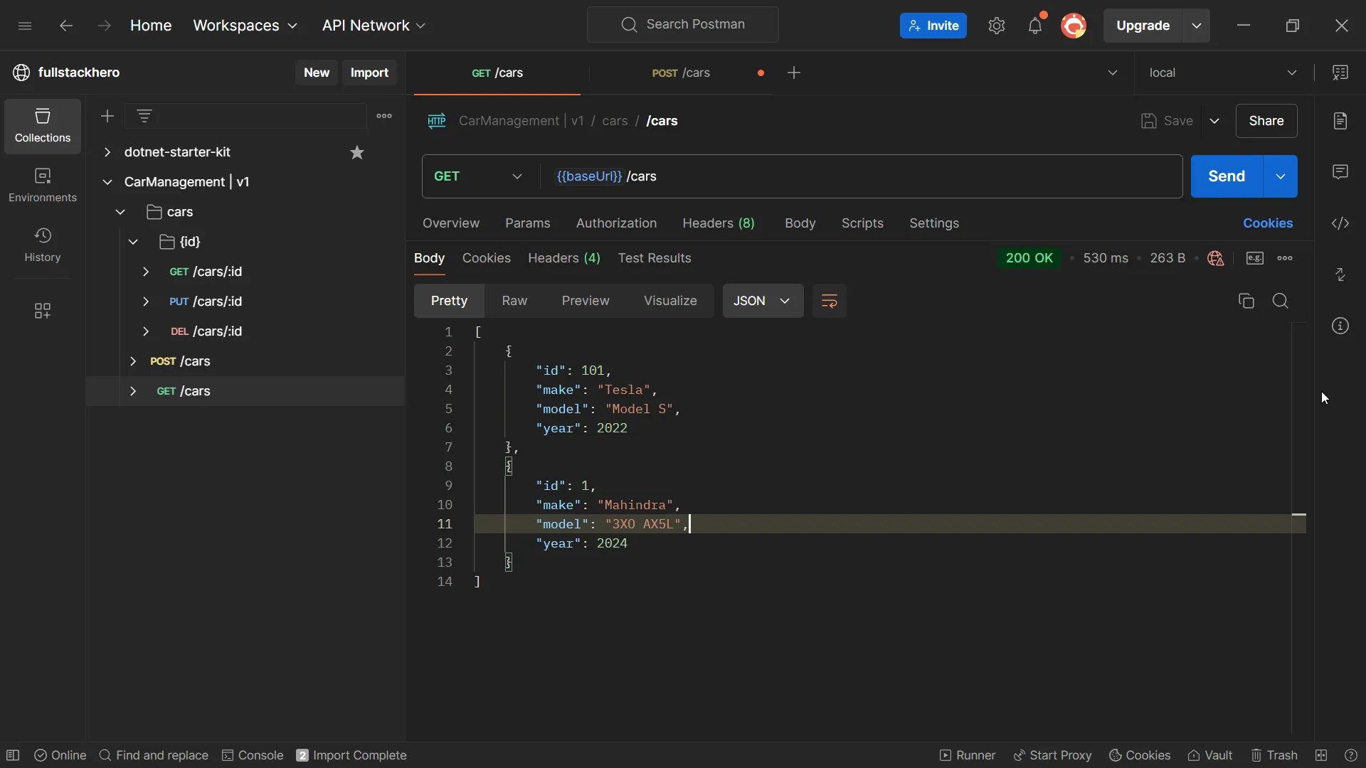 List all cars List all cars