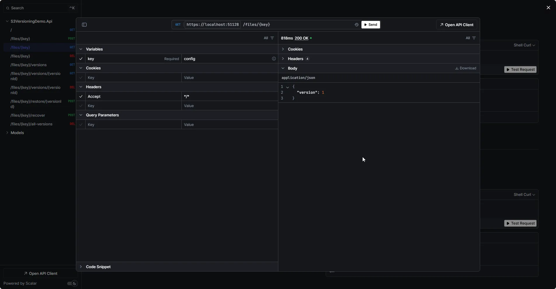 Recover deleted file response