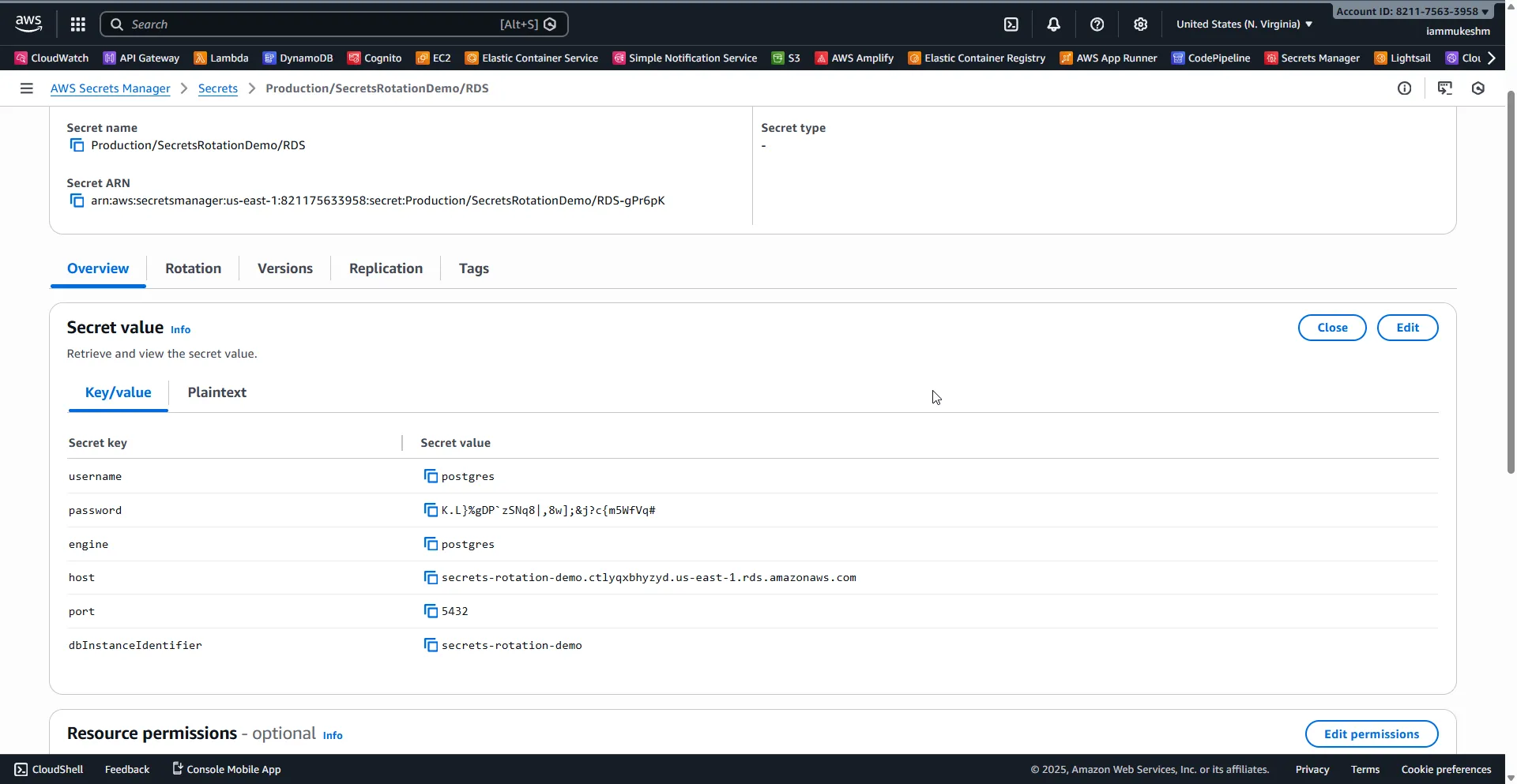 Retrieved Secret Value