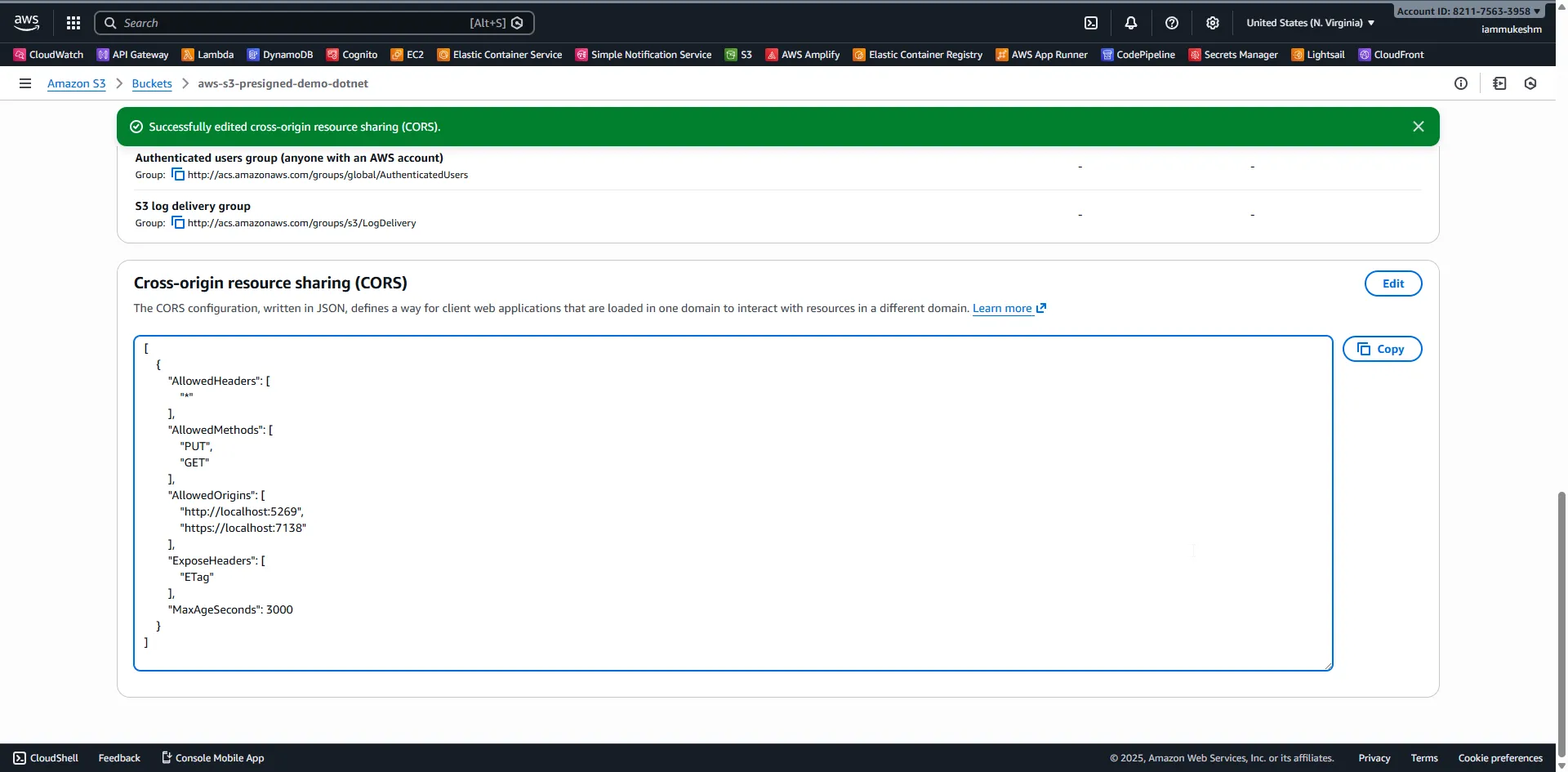 S3 CORS Configuration