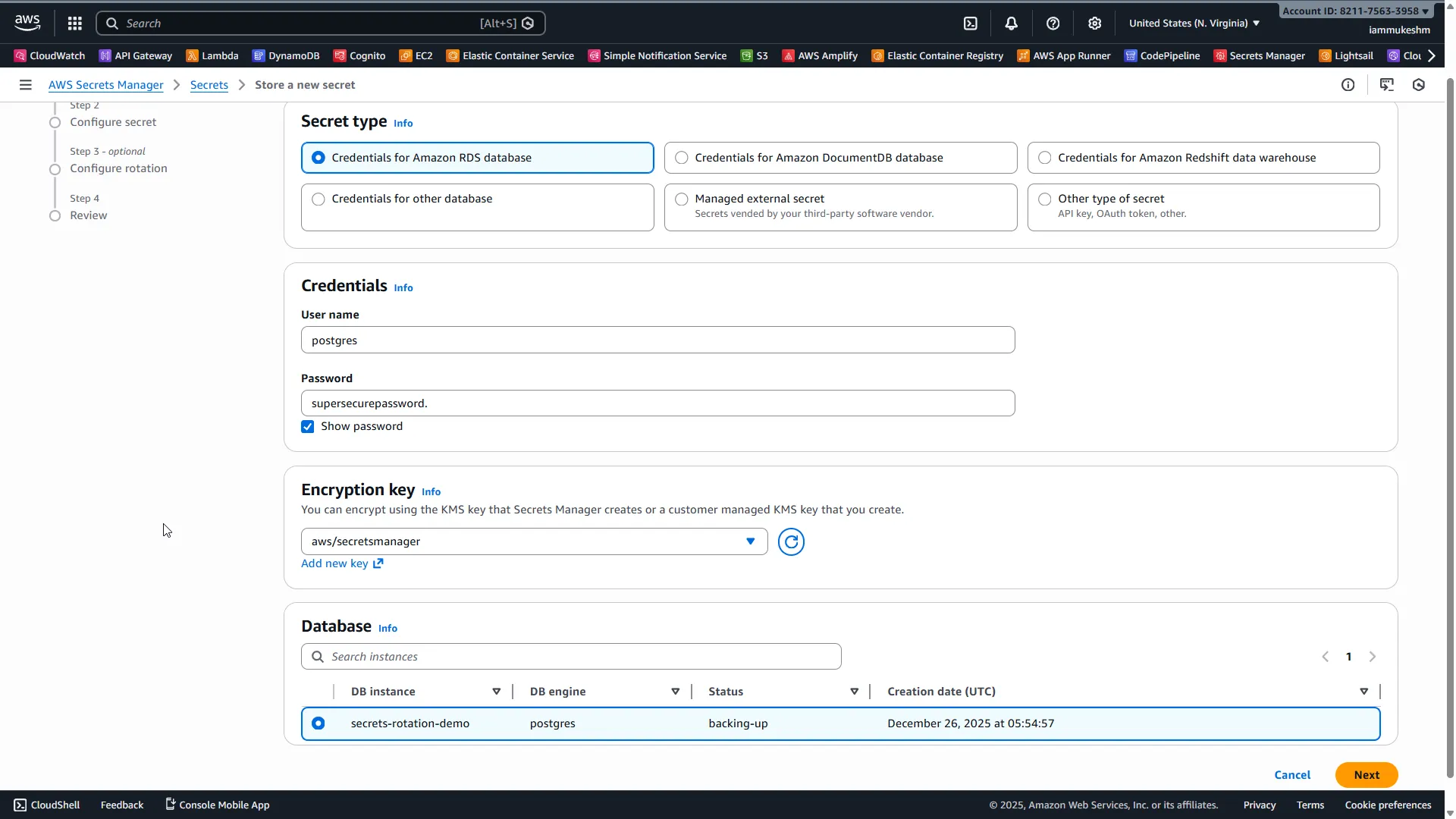 Store New Secret - Select Type