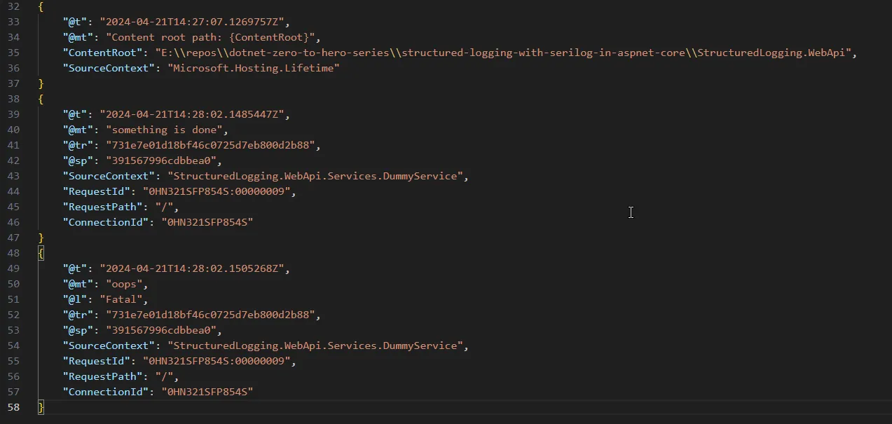 serilog structured logging