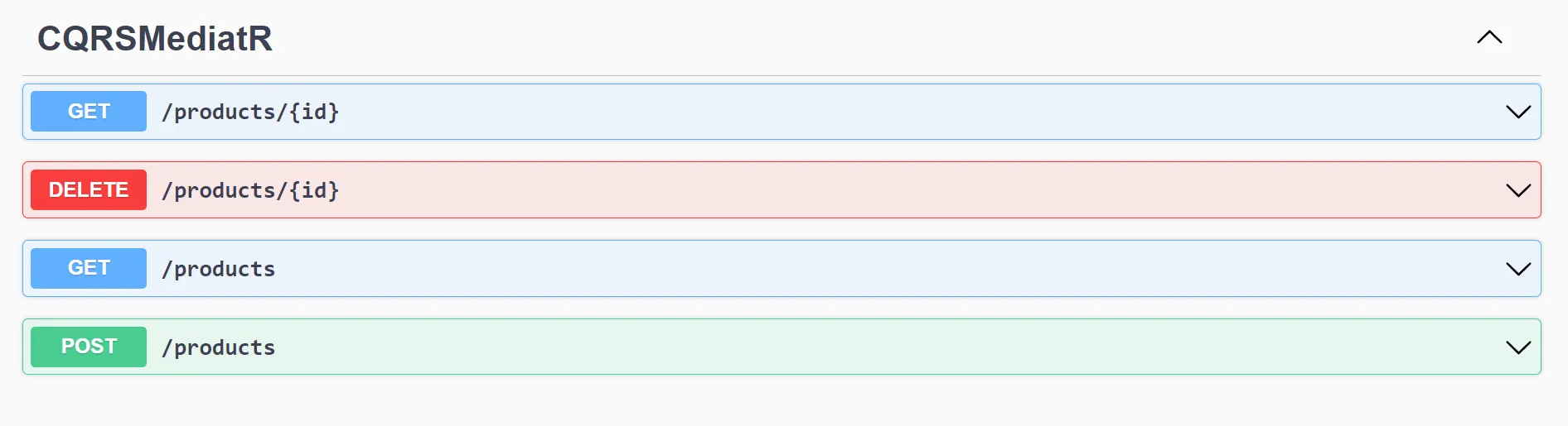 ASP.NET Core 10 Minimal API endpoints displayed in Scalar API reference showing all five CRUD endpoints for products